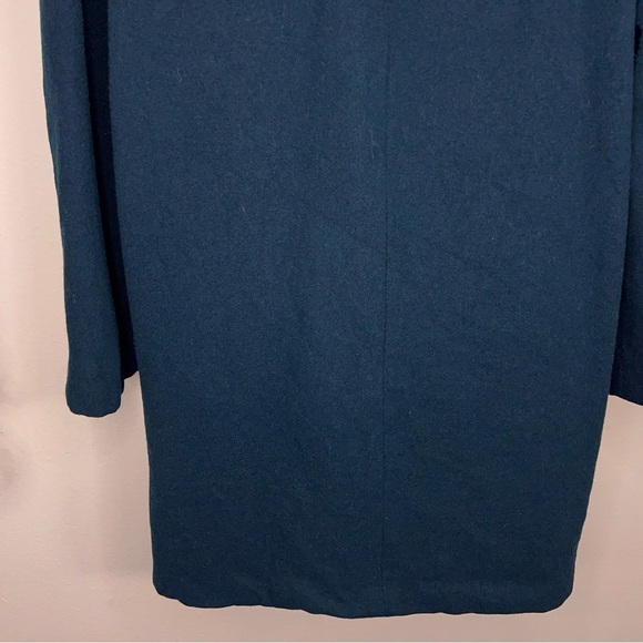 Vintage Size 8 Braetan Teal Blue Wool Coat Lined Retro Button Closure Peacock - Picture 10 of 13
